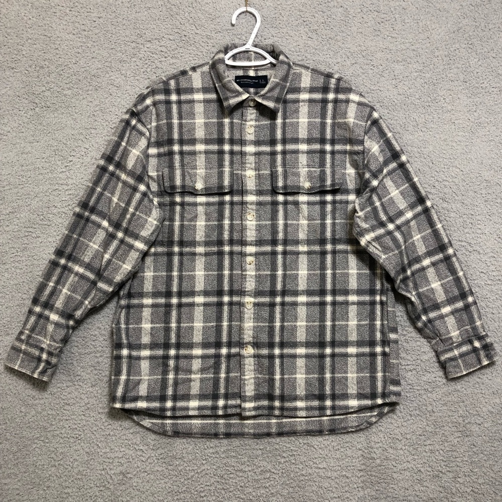 Abercrombie & Fitch Oversized Flannel Shirt‎ Size L Plaid Cotton Layer